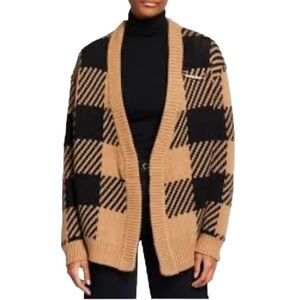 Mother of Pearl Blake Checked Organic Cotton Cardigan Sweater NWT